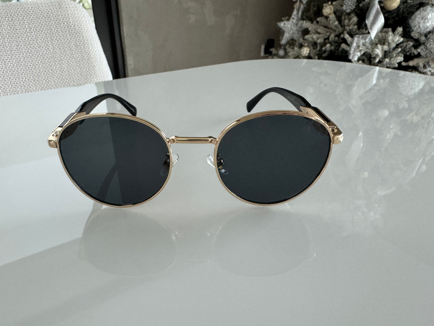 P COLORS BROWN GOLD BLACK SUNGLASSES